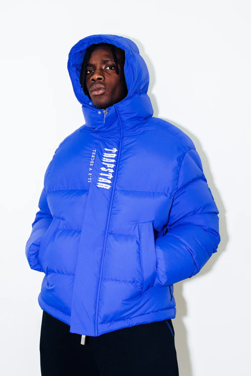 Trapstar decoded Hooded puffer blue